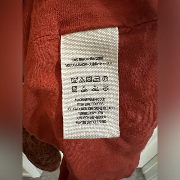 Free People Sundown Babydoll Short Mini Dress Orange Size Medium with pockets! - Picture 6 of 8